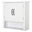Armoire de rangement au-dessus de la toilette peu encombrante avec tablettes réglables et portes doubles