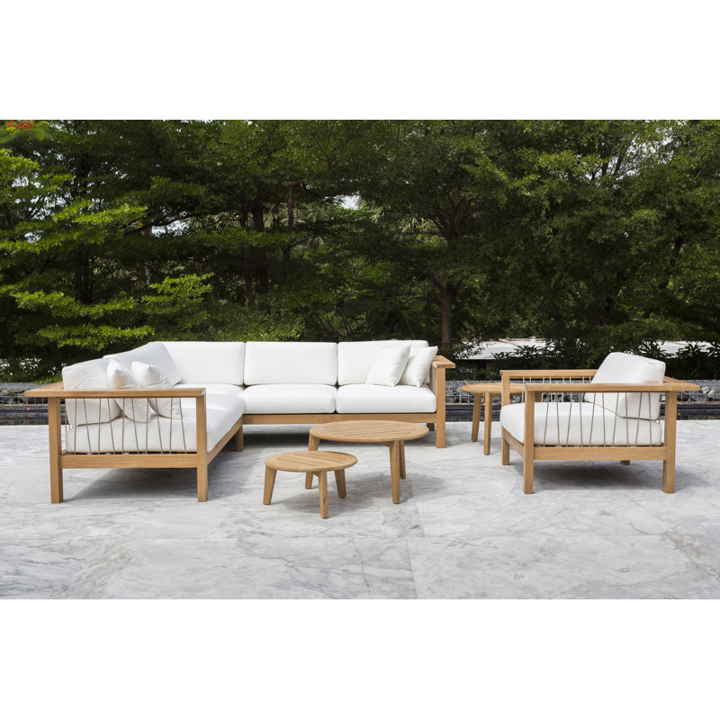 Attol Outdoor Round Teak Coffee Table, 28.75" W x 28.75" L x  14.19" H