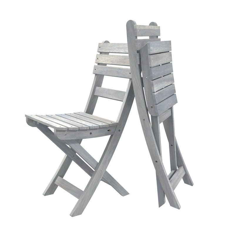 Chaise d'appoint de patio pliante en acacia