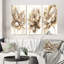 «Indigold Beige Flower», 3 pièces sur toile-1353592581-1353592577