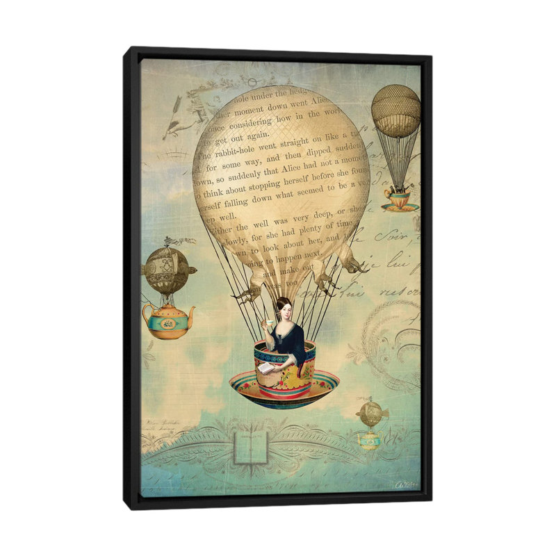 «The Poet» par Catrin Welz-Stein - impression d'art graphique, H 60 po x l 40po x P 1,5 po, Toile avec cadre noir