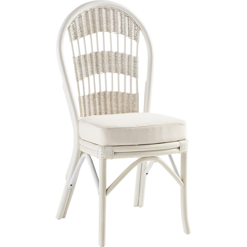 Chaise de salle à manger Wittig, Plantain, Blanc délavé