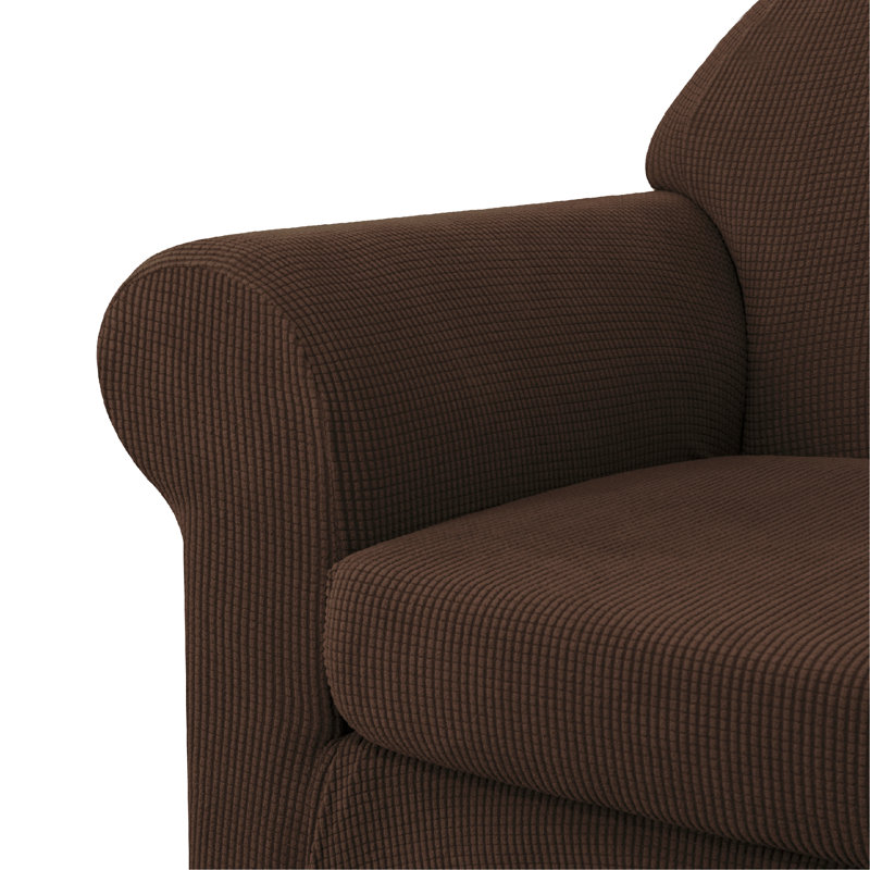 Box Cushion Sofa Slipcover, Chocolate