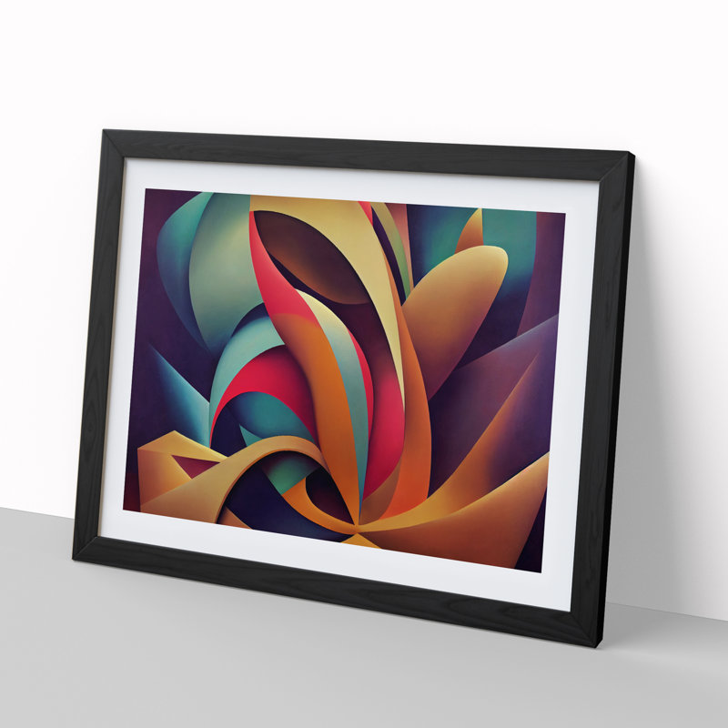 XH1022-8728X Surrealism Abstract Art Vol.1 1 Piece Single Picture Frame Wall Art, 25cm H x 34cm W x 2cm D, Black