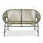 Élégante causeuse en rotin pour l'extérieur avec structure en fer robuste, pour des sièges durables et confortables-1588046297
