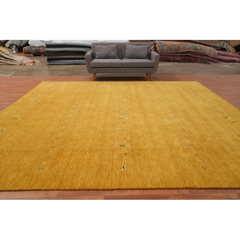 Tapis carré en laine petits animaux de style Gabbeh 12 x 12