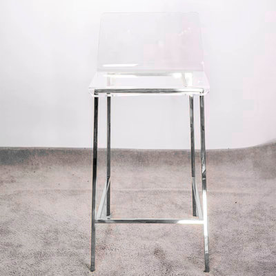 Krasimira Melissa Acrylic Counter Stool With Metal Sleet Legs by Mercer41