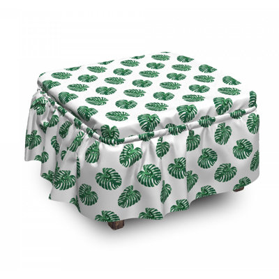 Housse pour repose-pieds à feuilles monstera