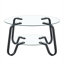 Table basse carrée élégante en métal noir à double couche en verre trempé 31,5 rétro salon minimaliste