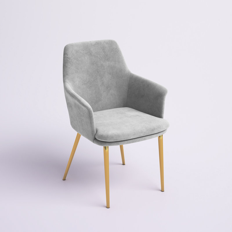 Odetta 18.32'' H Velvet Upholstered Armchair, Gray