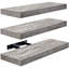 Ensemble de 3 tablettes flottantes longues avec fixation invisible Sorbus - gris-1142414417