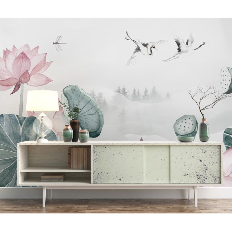 Floral Wall Mural, 204" W x 114" L