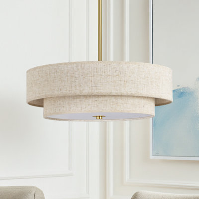 Lustre semi-encastré en tissu 4 lumières Maskell