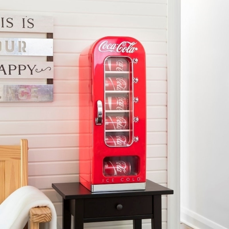 Coca-Cola Vahig Mini Fridge 10 Can Retro Vending Machine Style Beverage Cooler