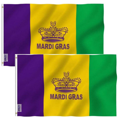 Décoration de drapeau Mardi gras 3 x 5 pi Fly Breeze