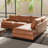 Leather 2-Piece Bumper Chaise Sectional Sofa, Cognac-108988472