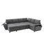 Canapé-lit modulaire en U convertible avec rangement, chargeur USB et porte-gobelets, canapé-lit en chenille pour le salon-824897340