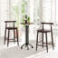 Ensemble de 4 tabourets de bar à hauteur de comptoir Costway avec cadre en bois d'acacia-1177481281
