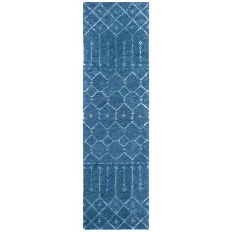 Griffiths Hand Tufted Wool Geometric Rug, Runner 2'3" x 12'