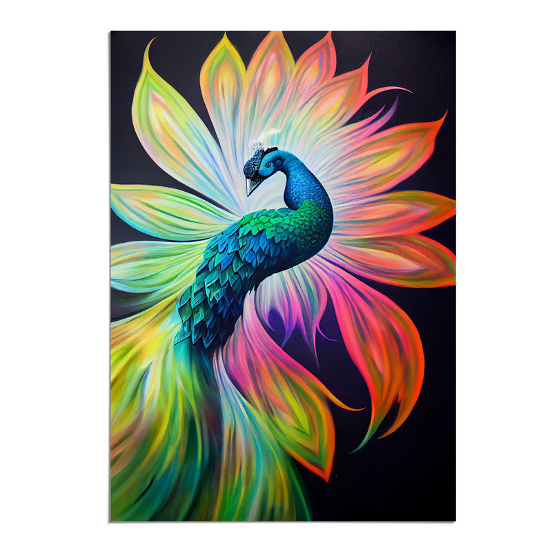 Bold Peacock Art No.1 - Print, 42cm H x 29.7cm W, Paper, No Matte