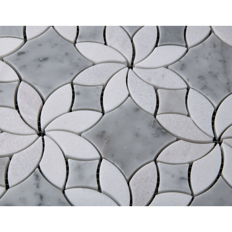 Carreau de mosaïque en pierre naturelle 3 po x 3 po Ice Flower