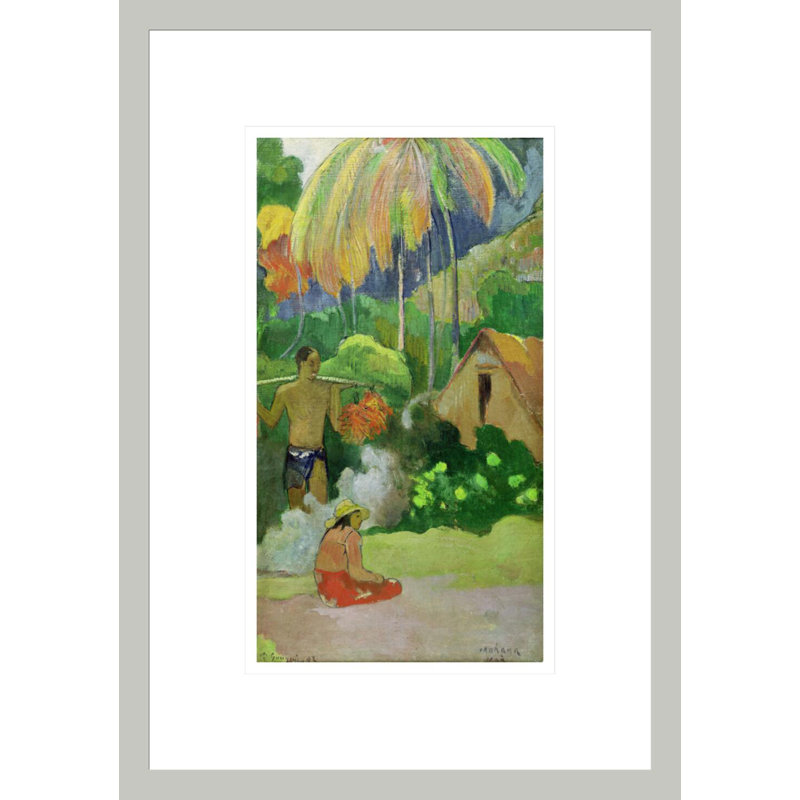 «Landscape in Tahiti (Mahana Maa)» par Paul Gauguin - Estampe numérique encadrée, H 16,75 po x l 11,76 po