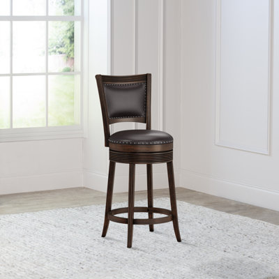 Helkai Swivel Upholstered Counter Stool