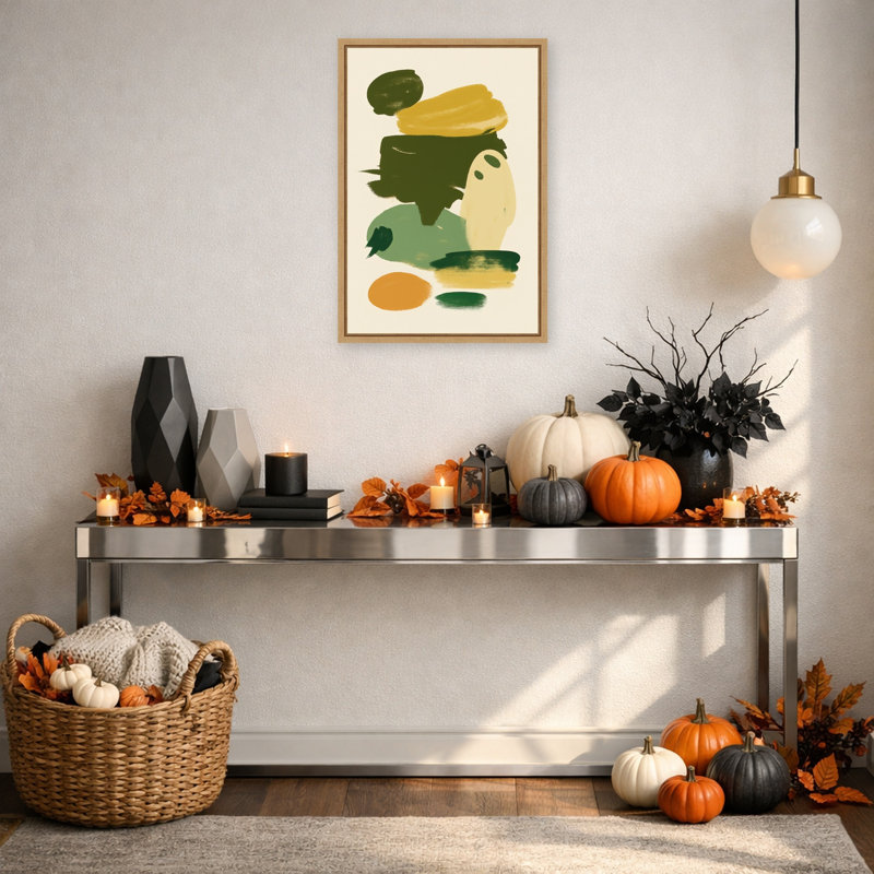 «Modern Ghost Halloween» par Frida Floral Studio, reproduction d'art sur toile encadrée, L 16 po x H 23 po, Sylvie naturelle