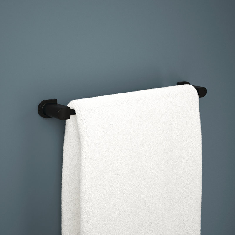 Barre à serviettes murale Xander 1, H 1,69 po x L 19,93 po x P 2,98 po, Noir mat