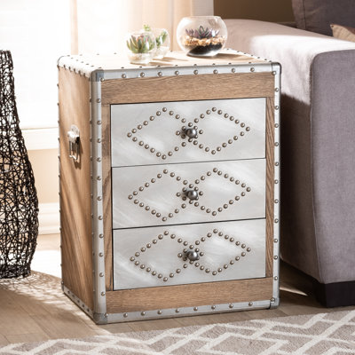 46.9cm W Manufactured Wood Bedside Table