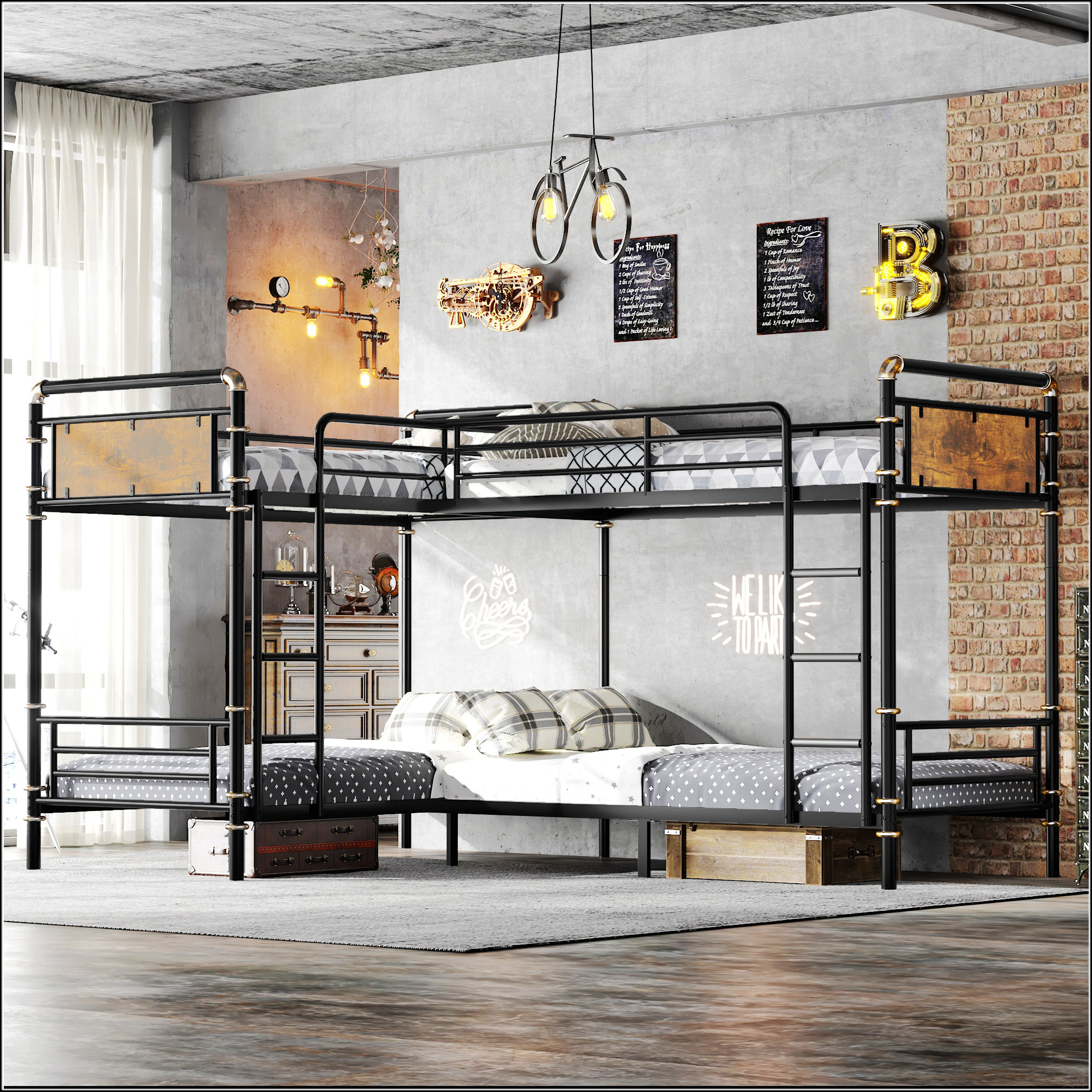 Mason & Marbles Heavy Duty Metal Twin Bunk Bed Frame - Wayfair Canada