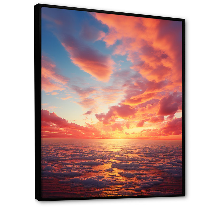 «Tillery Ocean Sunrise» sur toile, H 20 po x l 12 po x P 1 po, Cadre flottant noir