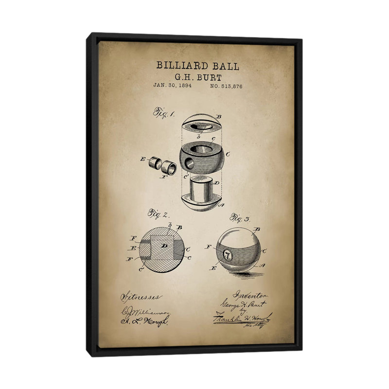 «Billiard V», impression sur toile, H 26 po x l 18 po x P 1,5 po, Toile avec cadre noir