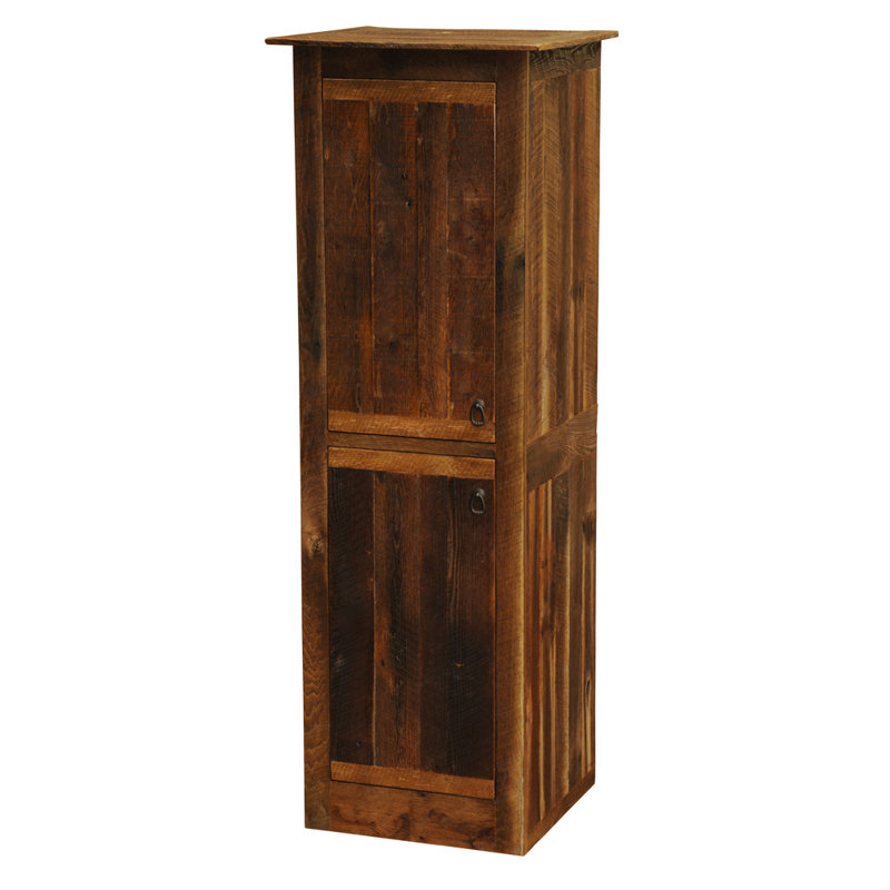Fireside Lodge Barnwood Linen Cabinet - 18-inch Width - Two Single Doors - Hinged Left, Hinges on Left, 78" H x 18" W x 25" D