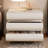 Modern Nightstand with 3 Drawers, Microfiber Leather Bedside Table for Bedroom, Ample Storage Cabinet with Easy-Clean Surface