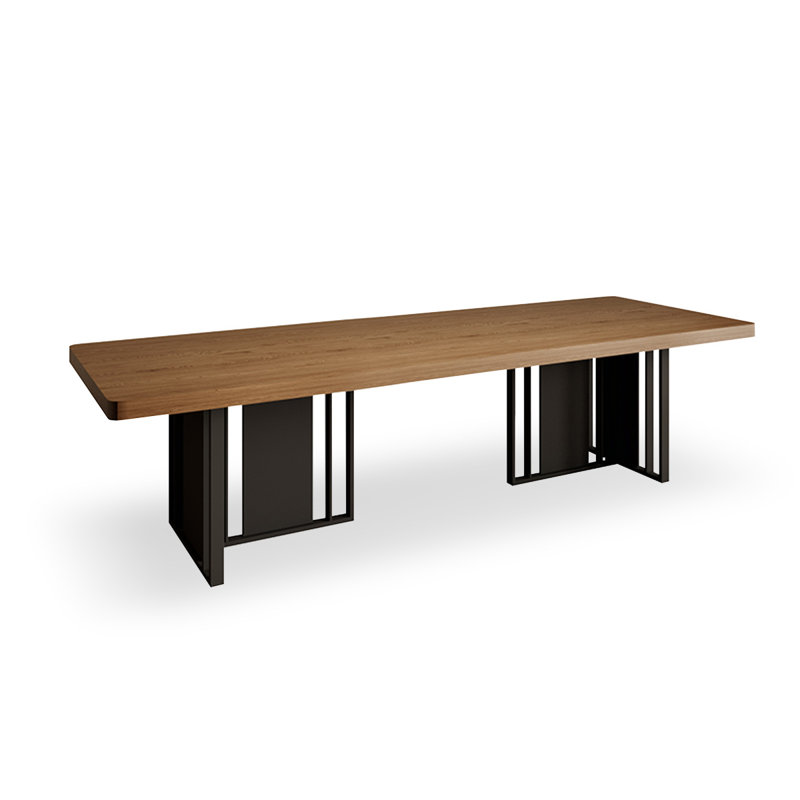 Brown Rectangular Solid Wood Dining Table, 29.53"H x 78.74"L x 31.5" W