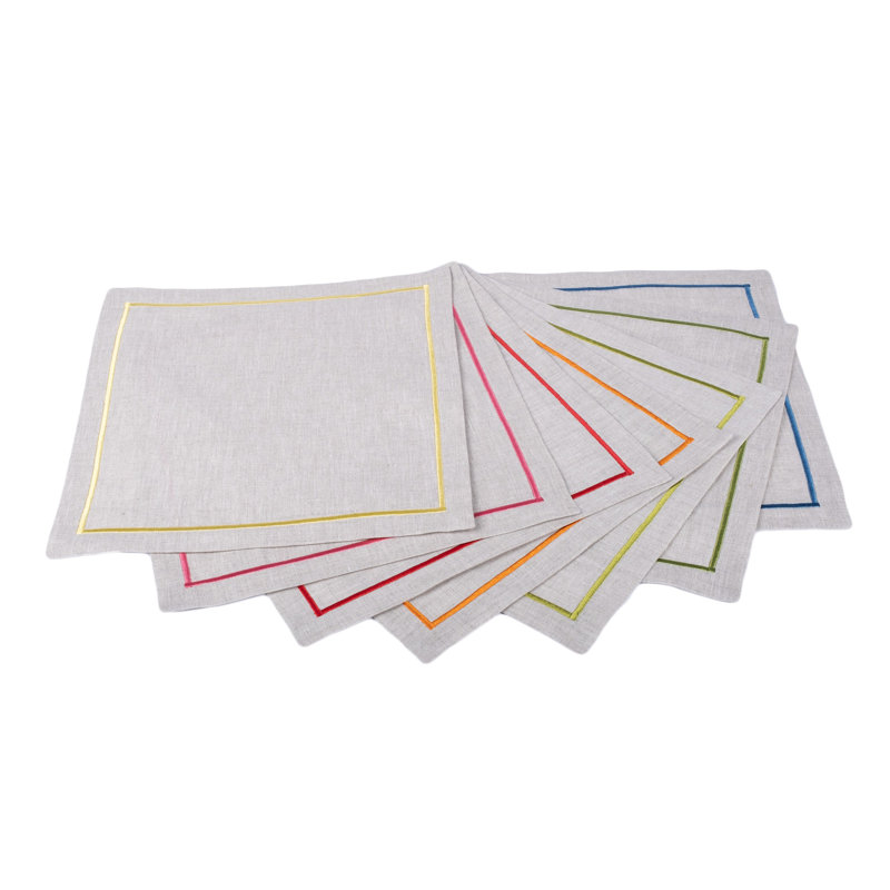 Serviette de table cocktail en lin 11 po