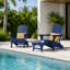 Chaise Adirondack pliante en PEHD bleu marine avec repose-pieds rétractable et porte-gobelet-623316295