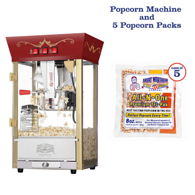 Great Northern Popcorn 8.00 Oz. Tabletop Popcorn Machine, Popcorn Machine Stand / Cart
