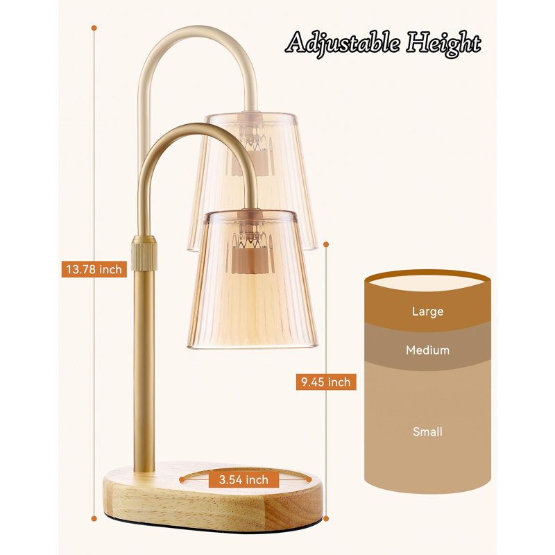 Lampe chauffante pour la Saint-Valentin avec minuterie et intensité variable - fond réglable sans flamme pour les grandes bougies en pot