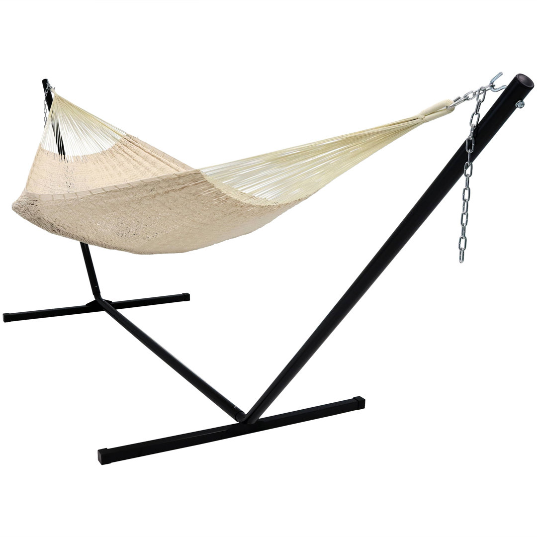 Waldschmidt 2-Person Handwoven Cotton Mayan Family Hammock with Stand Millwood Pines 