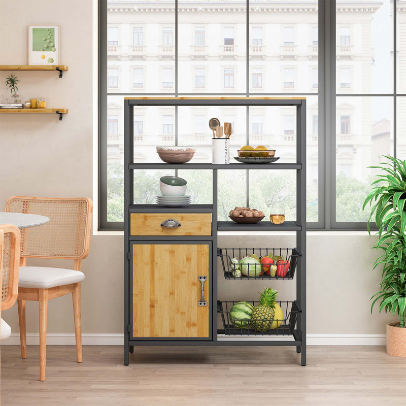 Trandon 31.69'' W Solid + Manufactured Wood Shelving Unit