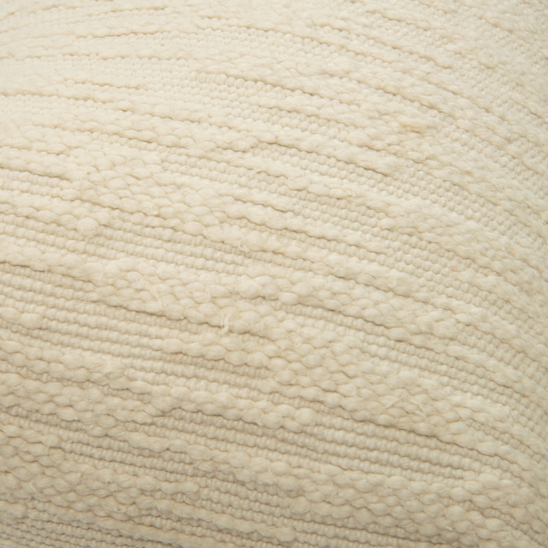 Textured Cotton Throw Pillow, Beige
