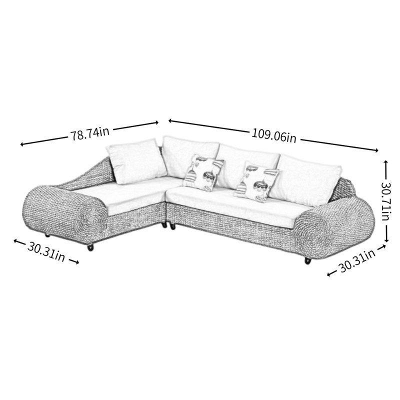 Modern and Simple Rattan Sofa