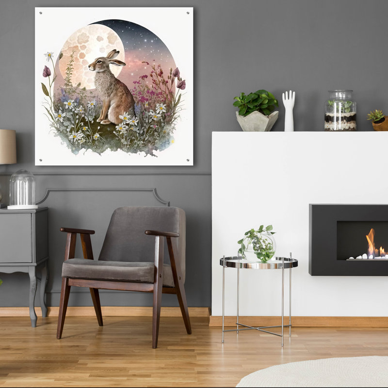 Art mural en verre Rosalind Wheeler «Spring Under The Moon» par The Golden Valley, H 36 po x l 36 po x P 0,2 po