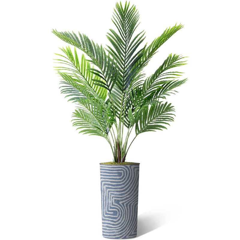 Arbre artificiel en pot, arbre de soie artificiel Areca, Noir, H 66 po x l 13 po x P 13 po
