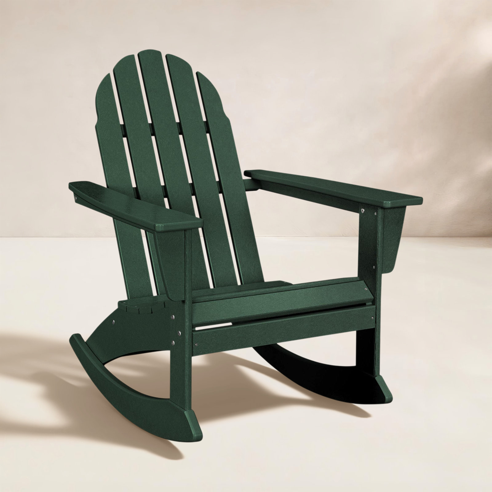 POLYWOOD® Vineyard Rocking Adirondack Chair, Green