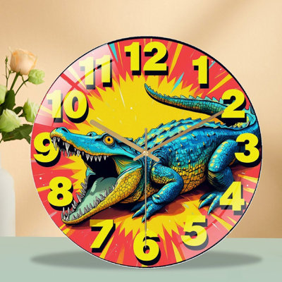 Horloge murale crocodile 12 pi