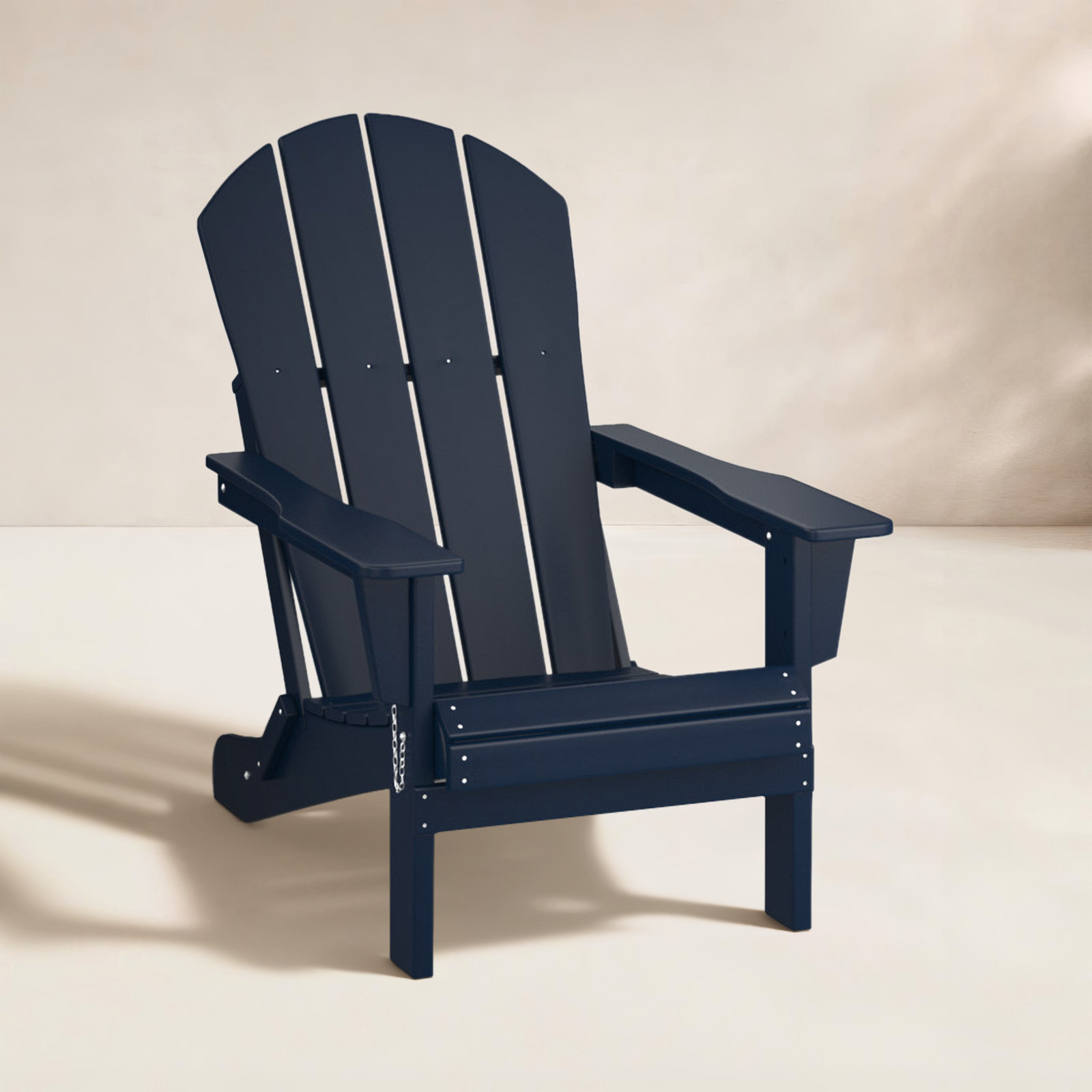 Laguna Foldable Outdoor Adirondack Set, Navy Blue