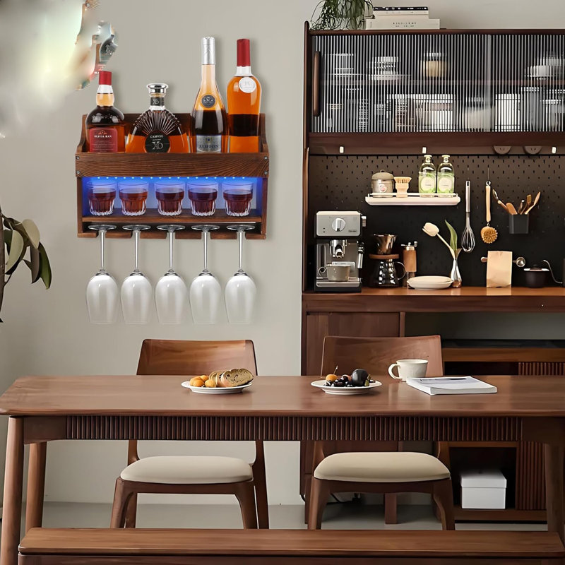 Wooden LED Wine Cup Holder